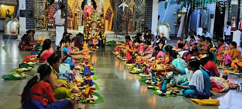 Close-up of ceremonial lamp